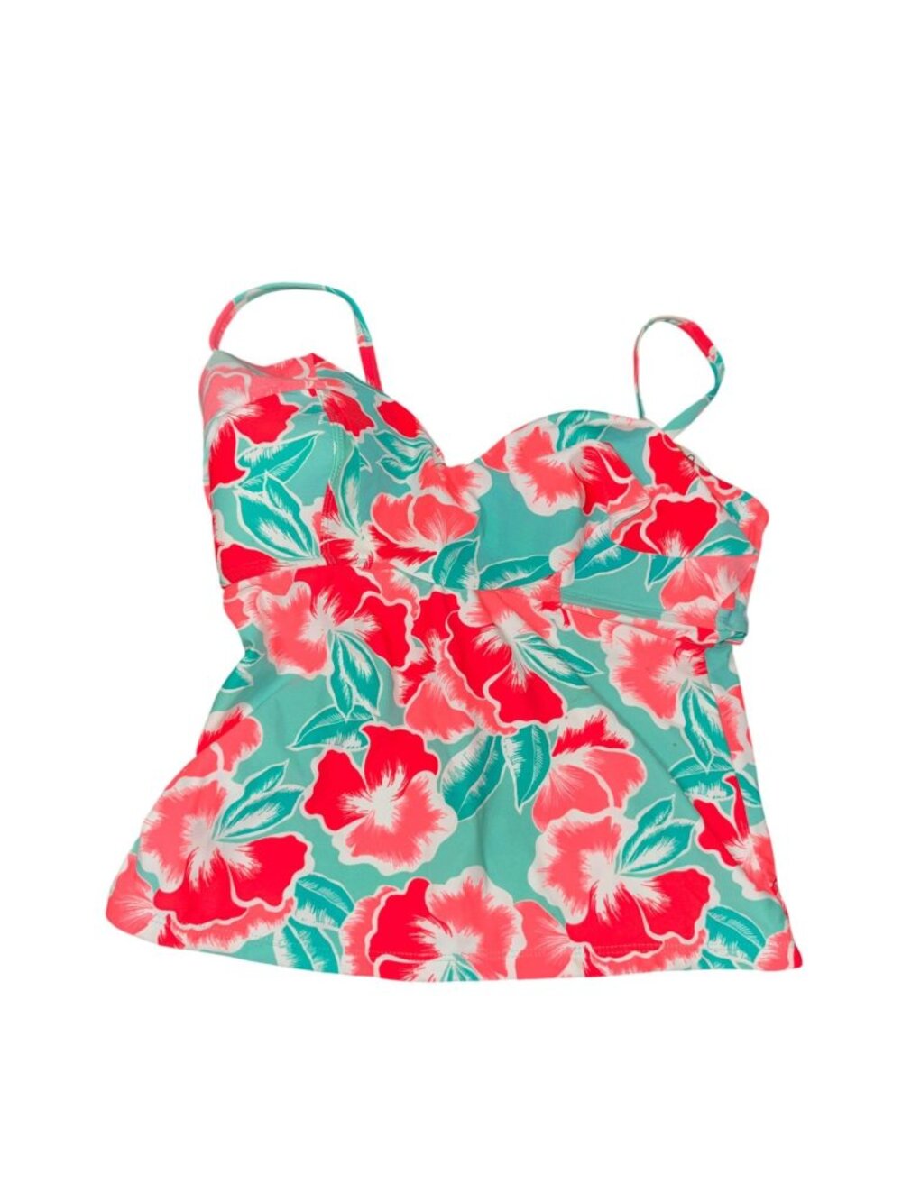 NWT Catalina Small Floral Pink and Teal Swim Top